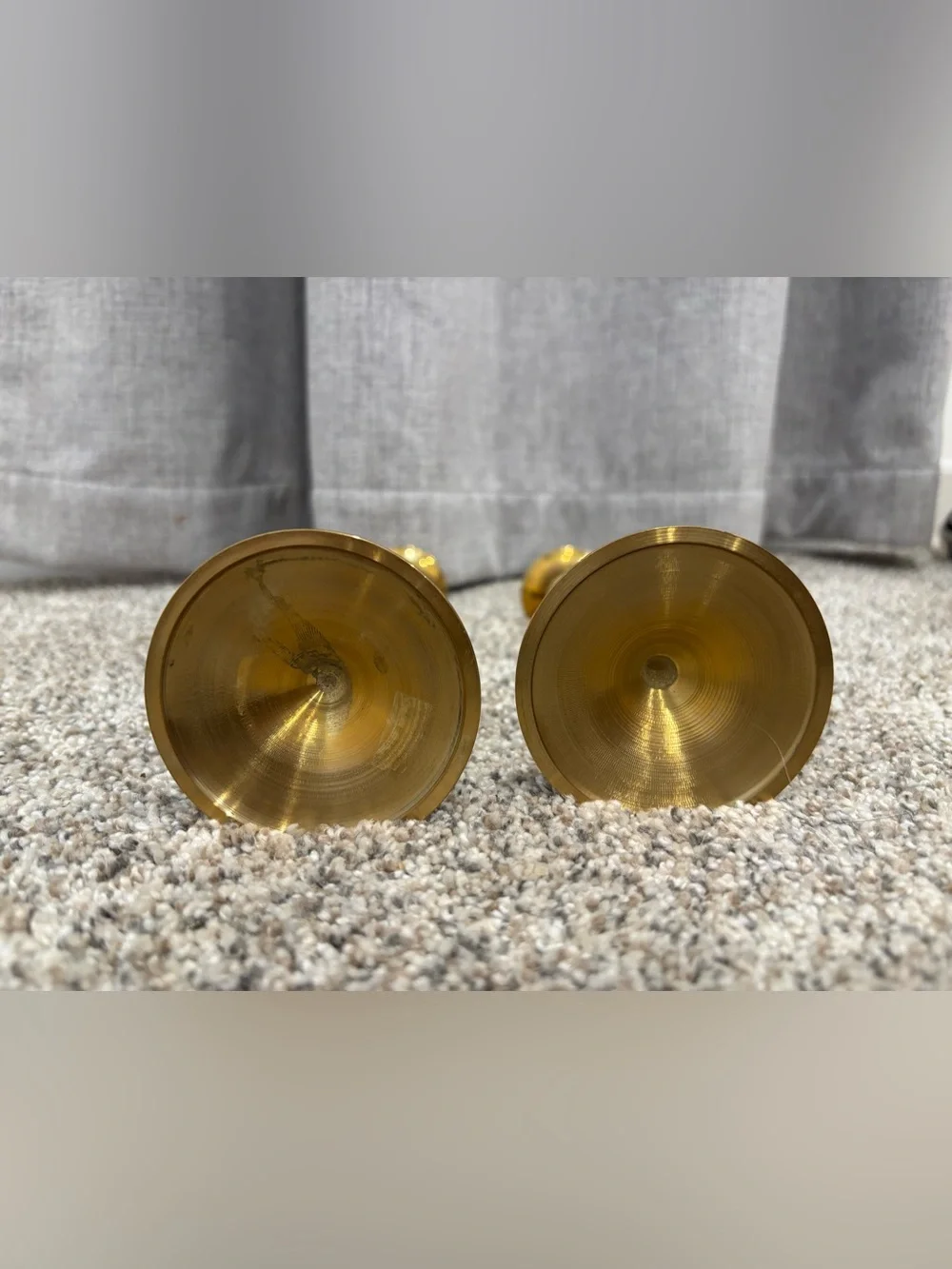 Vintage Solid Brass Taper Candlestick Holder Slender Stem Set of 2